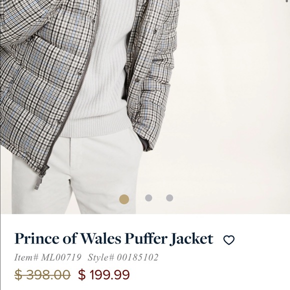 Prince of Wales Brooks Brothers Plaid Puffer Jacket Small - Picture 1 of 4